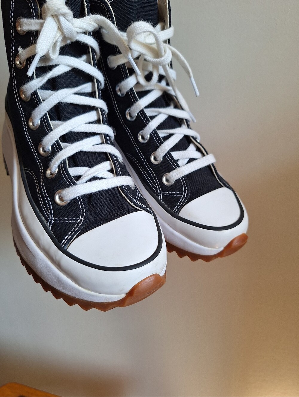 Converse Run Star Hike Platform Canvas Women's Black And White Size 7 - Picture 5 of 10